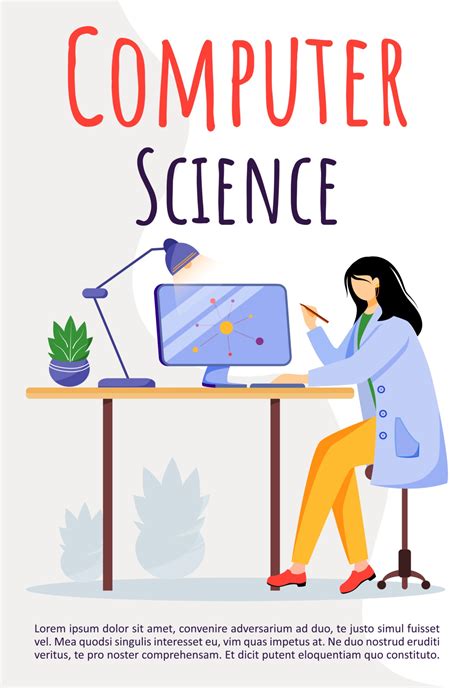 computer science poster vector template scientist  modern