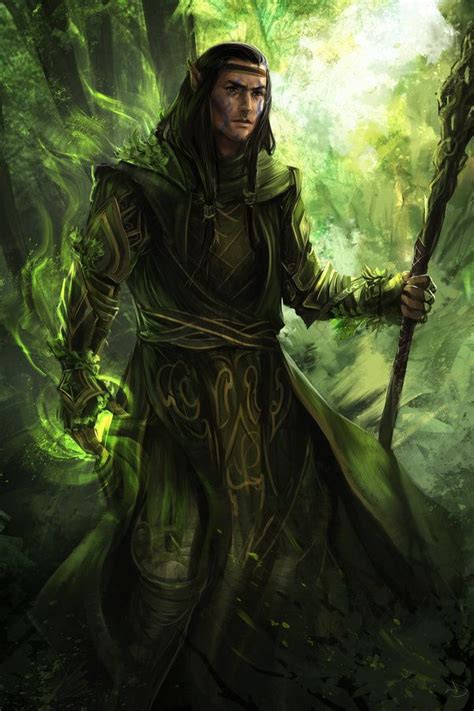 druid green commission fantasy characters elves fantasy dungeons