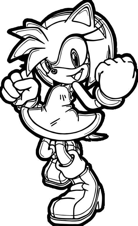 powered amy rose coloring page wecoloringpagecom