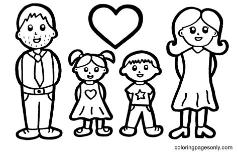 family coloring pages outline sketch drawing vector  vrogueco