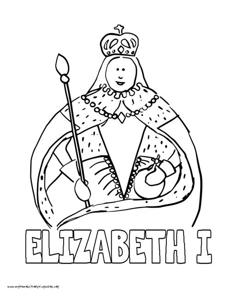 queen elizabeth coloring page  getcoloringscom  printable