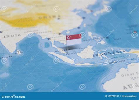 flag  singapore   world map stock image image  paper
