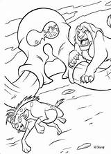 Simba Shenzi Hyena Lion Coloring Pages King Roi Chases Color Disney Coloriage Le Hellokids Print sketch template