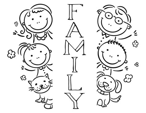 coloring pages  families printable