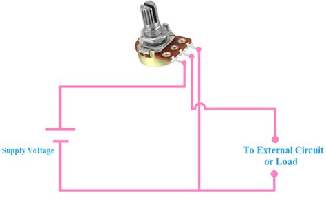 connection  potentiometer  voltage dividing circuit circuit diagram electronics basics