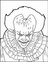 Coloring Pennywise Scary sketch template