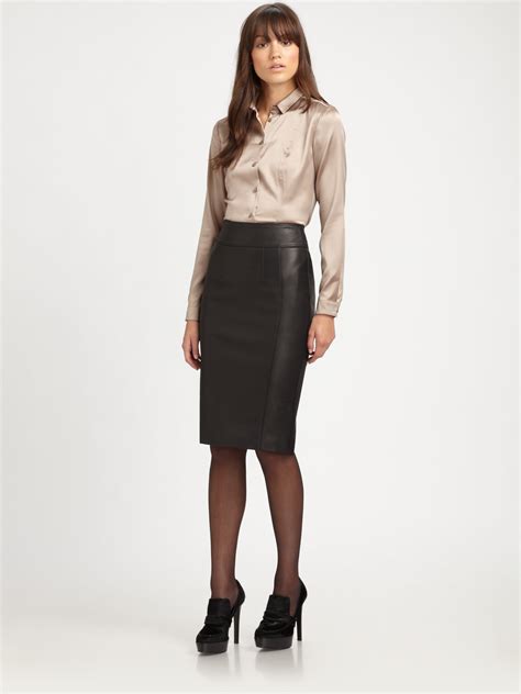 leather pencil skirt versatile lasting  fashionable styleskiercom