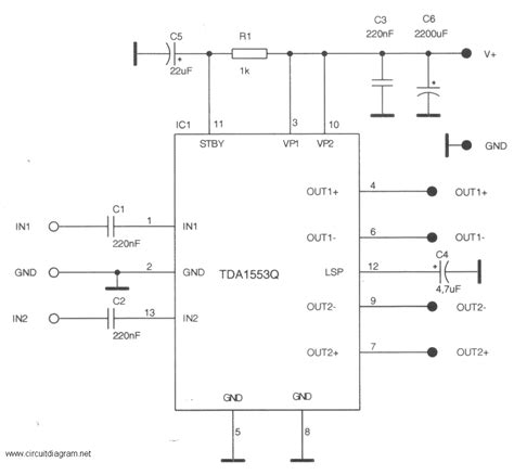 car stereo audio amplifier  tdacq circuit diagram audio amplifier schematic circuits