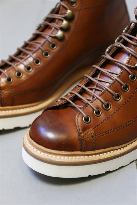 grenson annie hand painted tan monkey boots  brownwhite brown