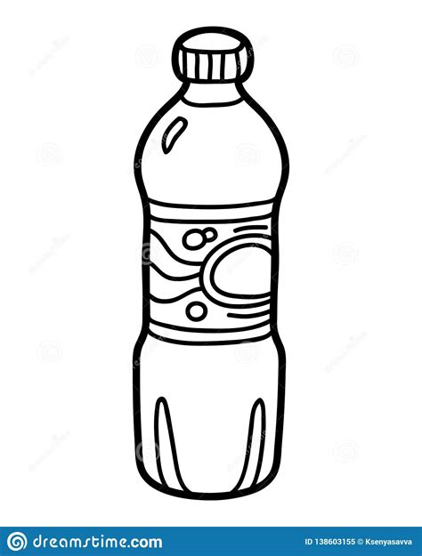 coloring book water bottle stock vector illustration  food