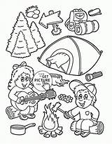 Coloring Pages Camping Kids Summer Camp Mickey Mouse Clipart Clip Printable Library sketch template