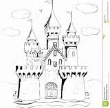 Palace Coloring Castle Fairytale Sketch Color Designlooter 1300px 08kb 1310 Paintingvalley Fairy sketch template