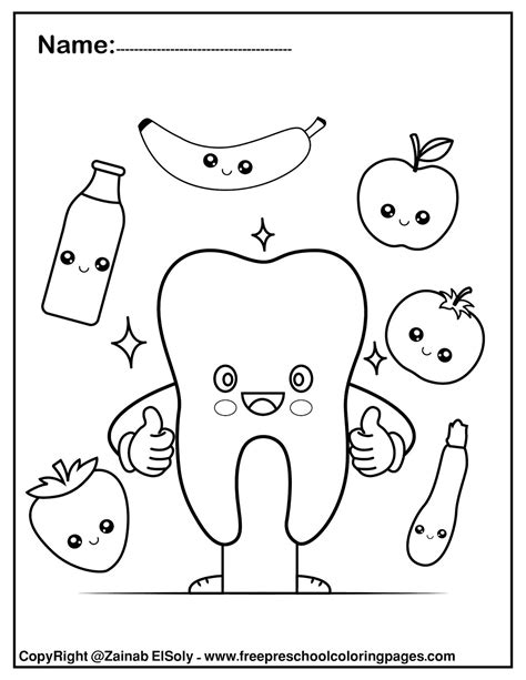 set   dental care coloring pages  kids