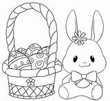 Easter Basket Coloring Pages Bunny Printable Kids sketch template