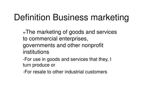 definition business marketing powerpoint    id