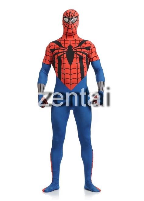 halloween amazing spiderman zentai suit buy full body blue spandex lycra amazing spiderman