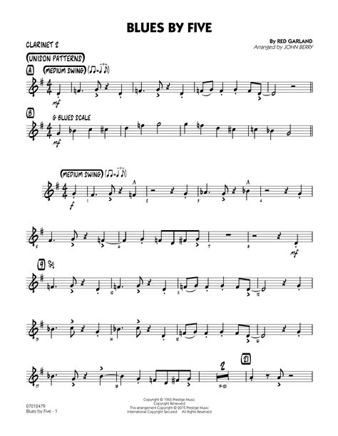 blues   clarinet  jazz ensemble print sheet