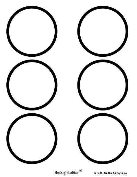 printable circle templates  sizes world