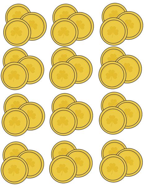 printable gold coins template printable word searches
