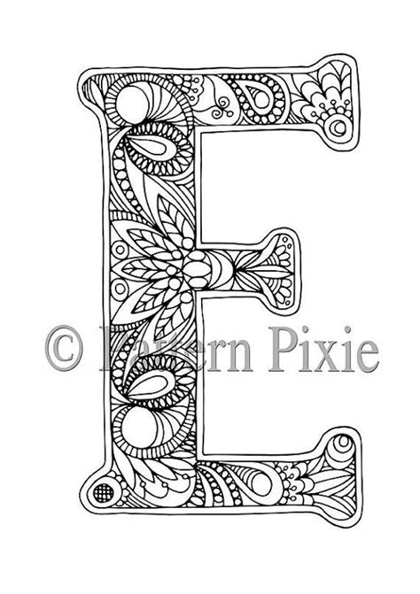 adult colouring page alphabet letter  alphabet coloring pages