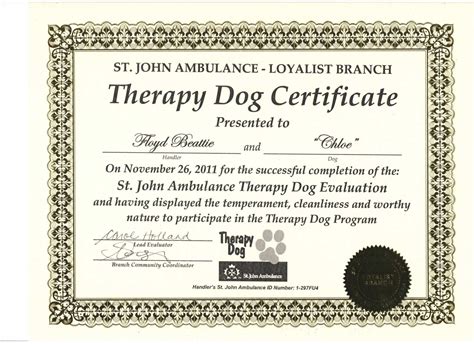 dog certificate templates