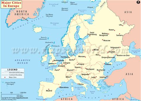 europe map  major cities