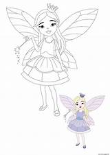 Princess Coloring Fairy Pages Printable sketch template