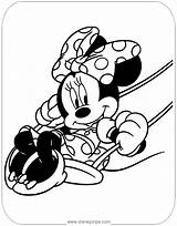 Minnie Coloring Mouse Pages Swinging Disneyclips Games Fun sketch template