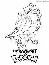 Pokemon Corviknight Kleurplaat Malvorlage Stimmen Stemmen sketch template