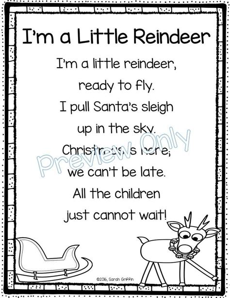 im   reindeer christmas poem  kids christmas poems kids