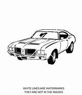 442 Oldsmobile 1971 Hardtop sketch template