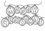 Merry Christmas Coloring Pages Printable Color Ornaments Clip Adults Kids Colouring Happy Quotes Sheets Bored Words Say Printables Book Print sketch template
