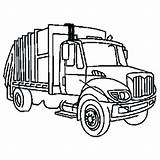 Truck Garbage Coloring Pages Clipart Plow Trash Kids Printable Snow Clip Dump Ford Trucks Drawing Color Semi Outline Cliparts City sketch template