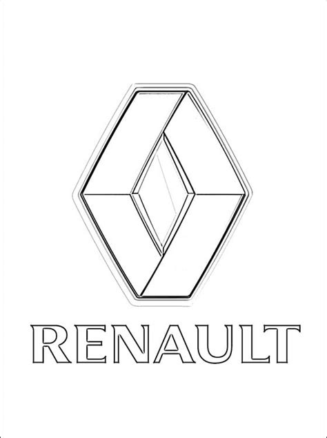 coloring pages renault logo printable  kids adults