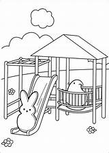Peeps Coloring Pages Printable Park Bunny Bench Marshmallow Color Chick Book Print Info Playing Getcolorings sketch template