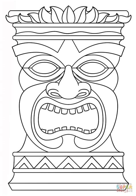 african mask coloring page coloring home