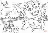 Minions Coloring Pages Minion Hallowen Games Halloween Printable Pokemon Color Print Template Supercoloring Sketch Manga sketch template