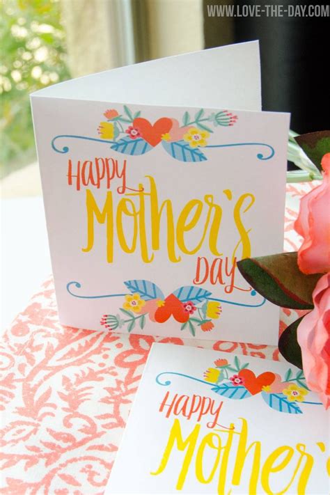 cute  printable mothers day cards mom cards   print