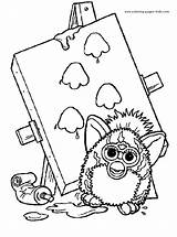 Coloring Pages Furby Cartoon Color Furbies Printable Character Sheets Sheet Kids Book Found sketch template