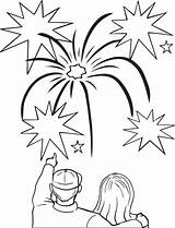 Fireworks Coloring Printable Kids Getdrawings Drawing sketch template