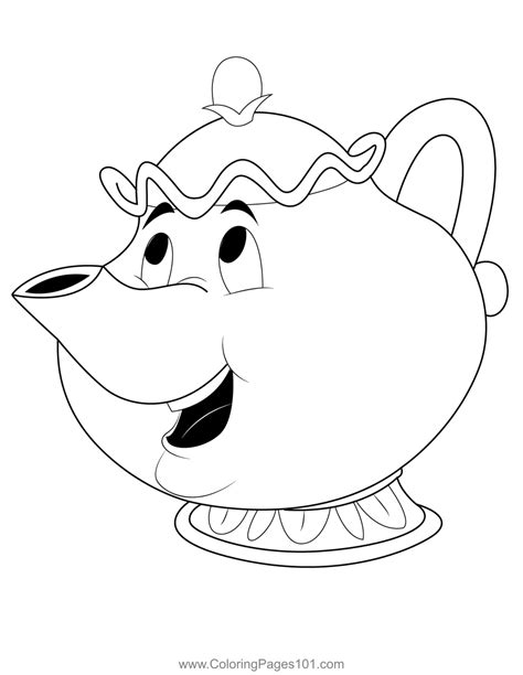 smiling  potts coloring page  kids  beauty   beast