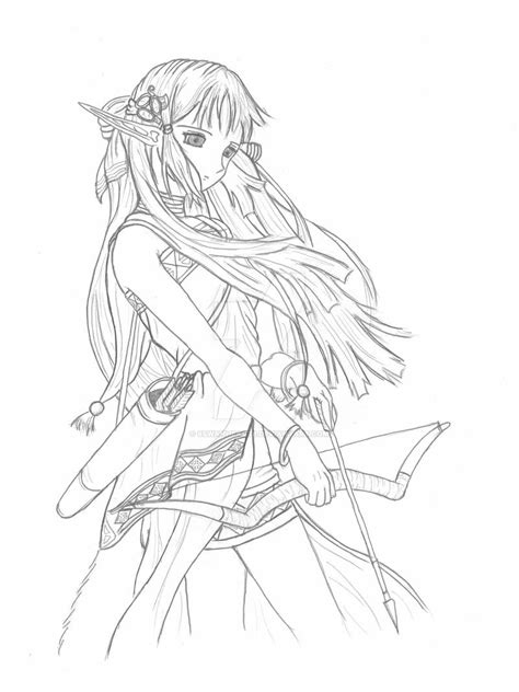 coloring pages  anime elf   quality file