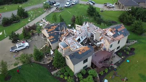 drone video tornado damage  lawrence