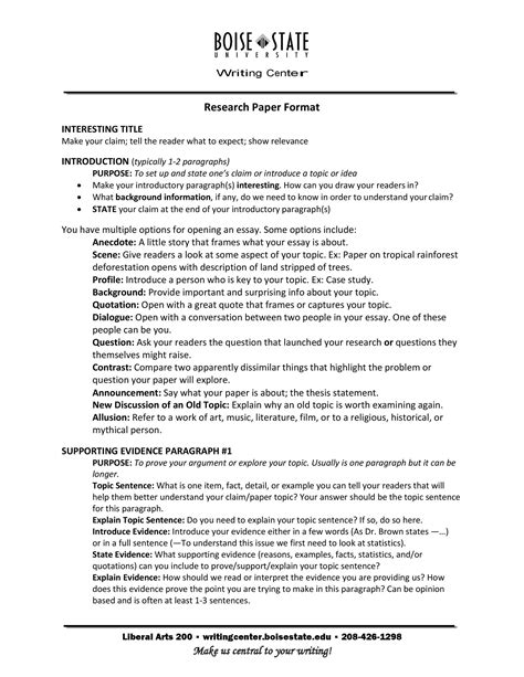 mla style research paper template  template