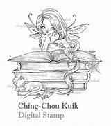 Coloring Fairy Pages Sold Etsy Chou Ching Kuik Stamps Lil sketch template