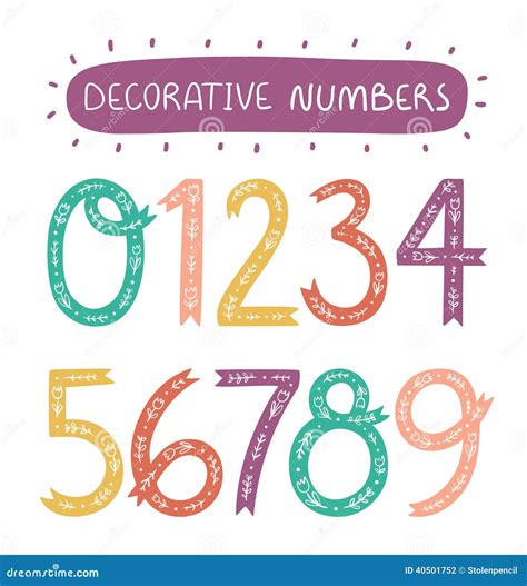 decorative numbers stock vector illustration  birthday