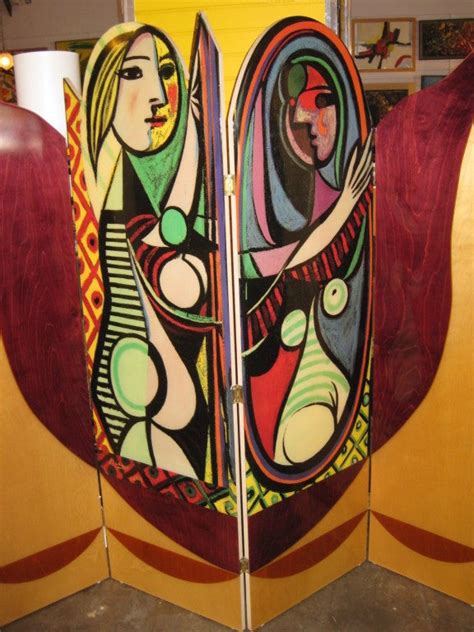 Four Panel Room Divider In Style Of Pablo Picasso At 1stdibs