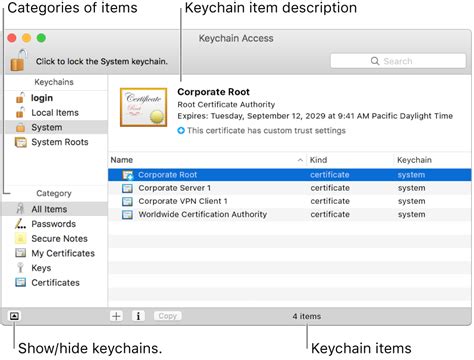 keychain access  mac apple support