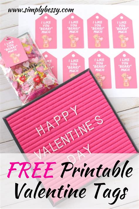 printable valentine tags  goodie bags  gifts simply bessy