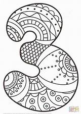 Zentangle Pages Coloring Printable Getcolorings Number sketch template